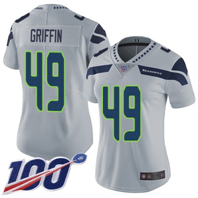 Nike Seattle Seahawks #49 Shaquem Griffin Grey Alternate Women's Stitched NFL 100th Season Vapor Limited Jersey